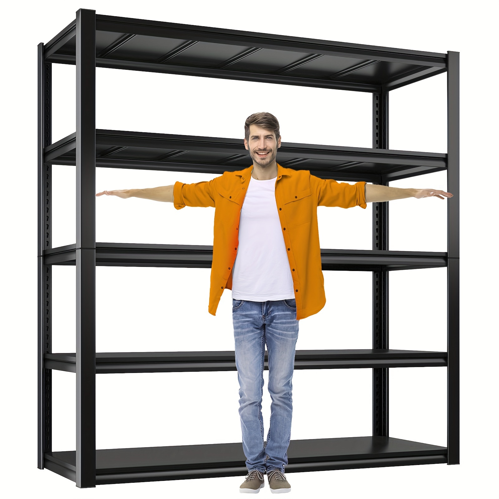 

Heavy-duty 5-tier Adjustable Metal Garage Shelving - 3000lbs Capacity, 72"h X 47.2"w X 23.6"d