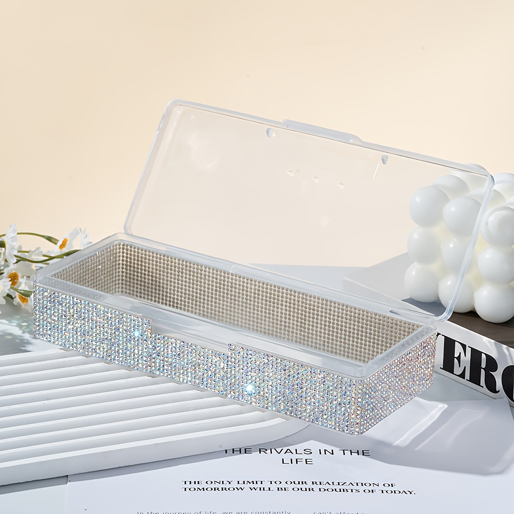 TEMU Full Nail Art Tool Storage Box - Large Capacity Nail Art Accessories Classification And Storage Box, Portable And Dustproof, Full Design,