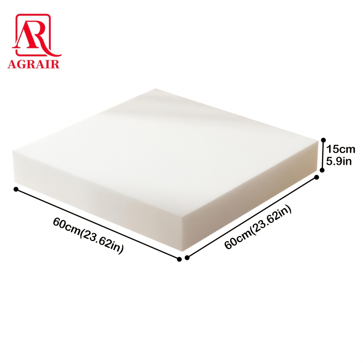 TEMU 1 Thickened White Square Sofa Replacement Cushion - Sofa Pad, High , Does Not Or , Can Replace Sofa Seat Cushions, Outdoor Sofas, Dining Table