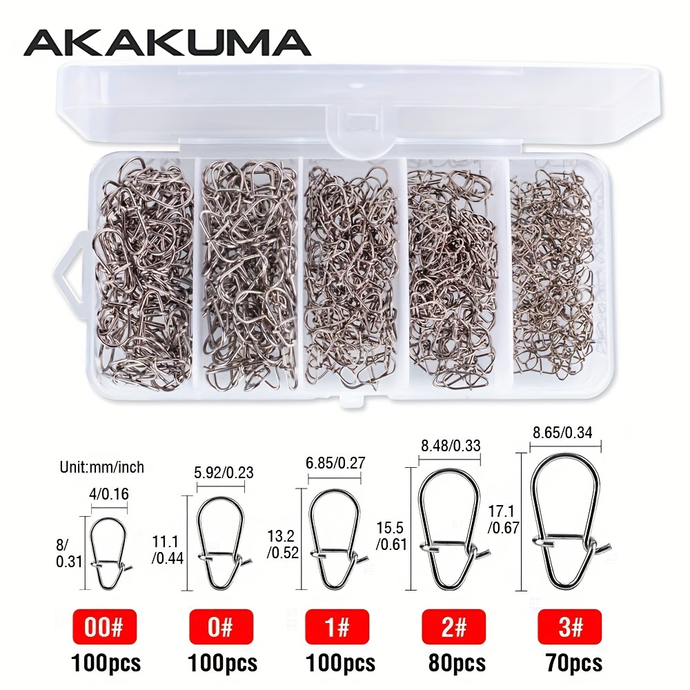 Image of 450pcs Per Box Of Fishing Bait Clips, Connectors, Stainless Steel Fishing Clips With High Strength, Of Holding 10 To 39.6 Kg
