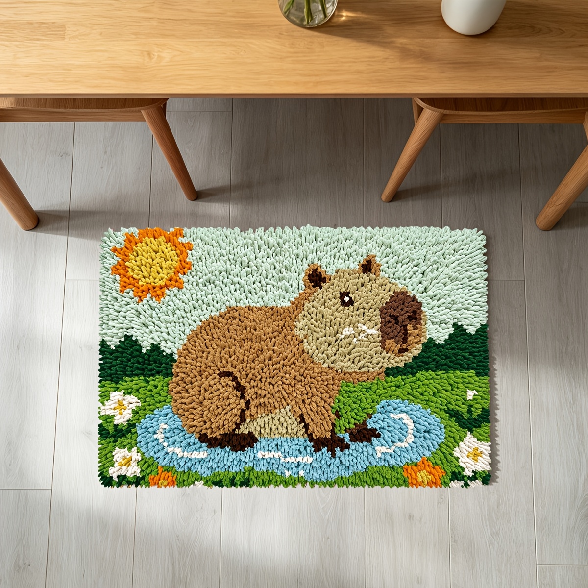 Capybara Latch Hook Kit for Handmade Carpet Art