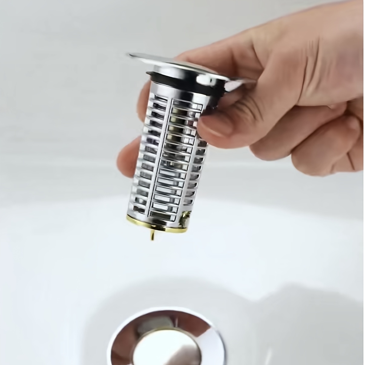 2pcs Bathroom Sink Stoppers with Copper Spring-loaded Core