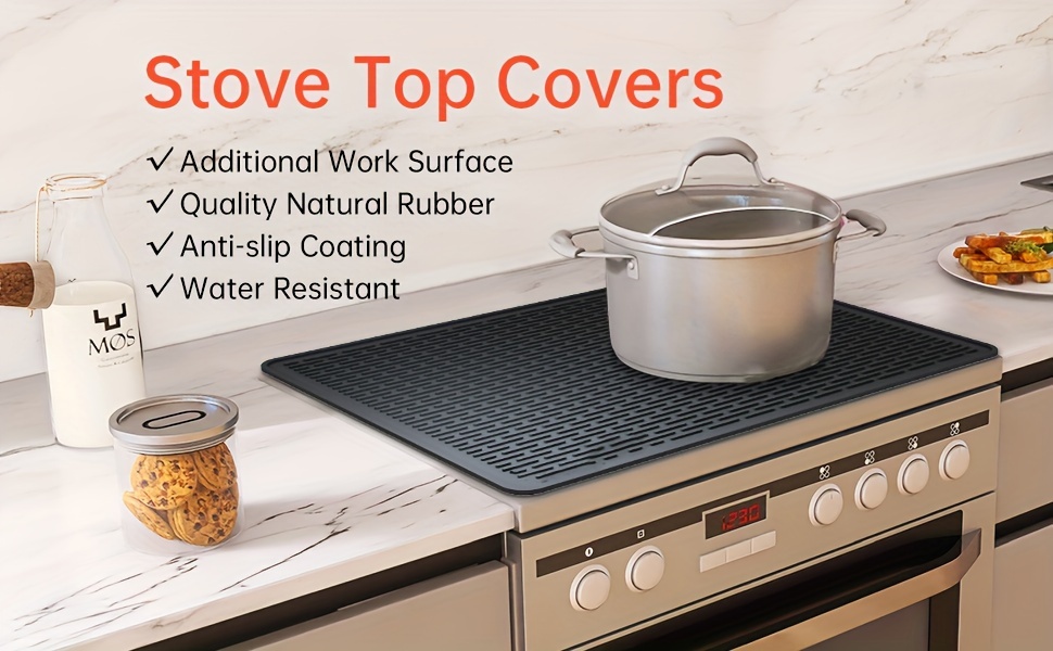 extra large silicone stove top cover mat 28 x20 heat resistant non slip protector for electric glass cooktops ideal for rvs kitchen safety details 0