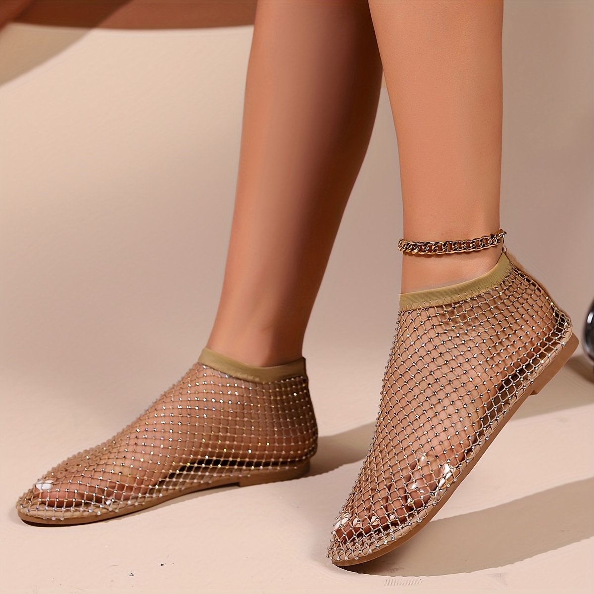 sandalias de malla para mujer, punta redonda, tacón , zapatos informales con cubierta de , plantilla sintética, color - de [brand name] Detalles del producto 7