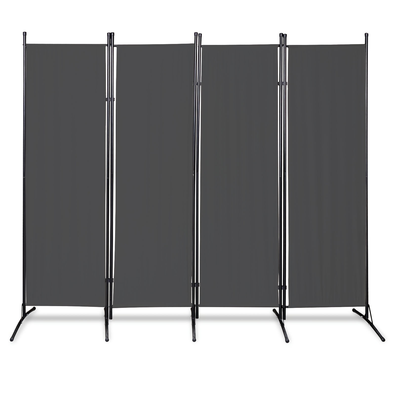 Folding Freestanding Room Divider With Casters; Changing Room Privacy Screen; Single-panel Divider (187 X 181 Cm); Suitable For Offices And ; Beige/charcoal Gray