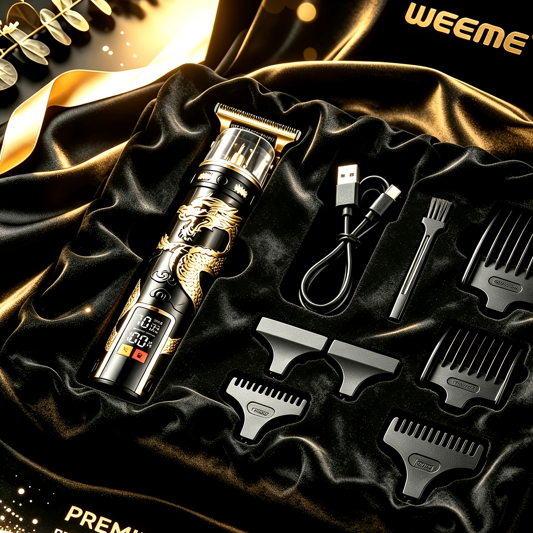 TEMU Weeme 4pcs/1pc Men's Hair Clipper Set - Rechargeable Grooming Kit With Nose Trimmer, Electric Shaver, Detail Trimmer, Ideal Father's Day Gift,