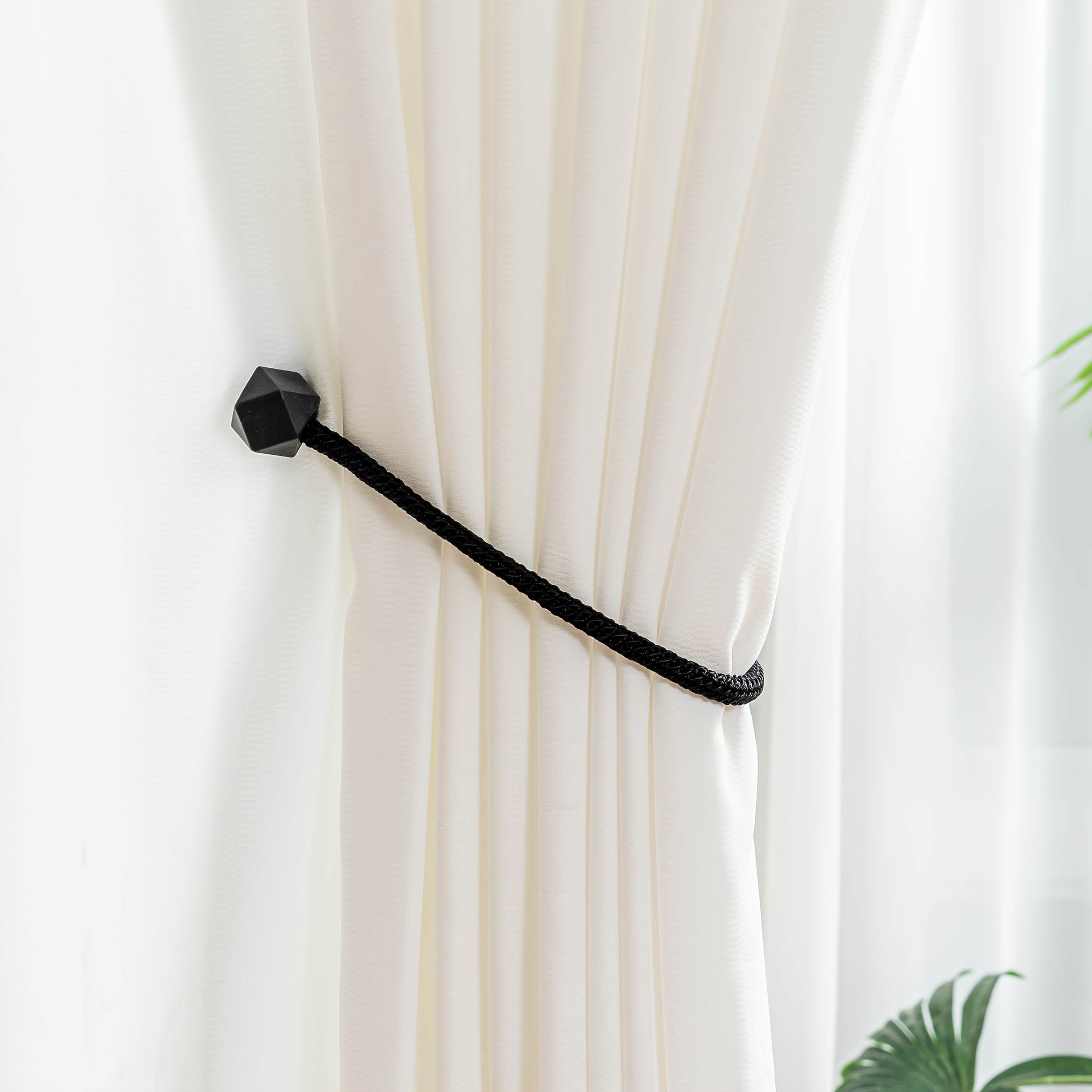 4pcs Modern Magnetic Curtain Tiebacks - Adjustable, Strong Hold for Bedroom & Living Room Decor
