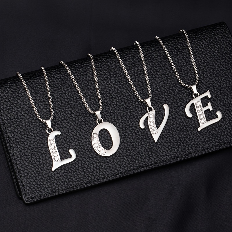 Simple Stylish Women's 26 English Letters Titanium Steel Necklace