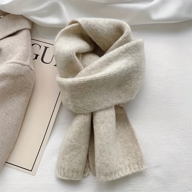 

Vintage Elegant Women's Knitted Scarf, Plain Color Simple , Accessory, Comfortable And Warm Scarf, Fashionable And Breathable, Suitable For Gift , Valentine's Day Gift, New Year Gift, Christmas Gift