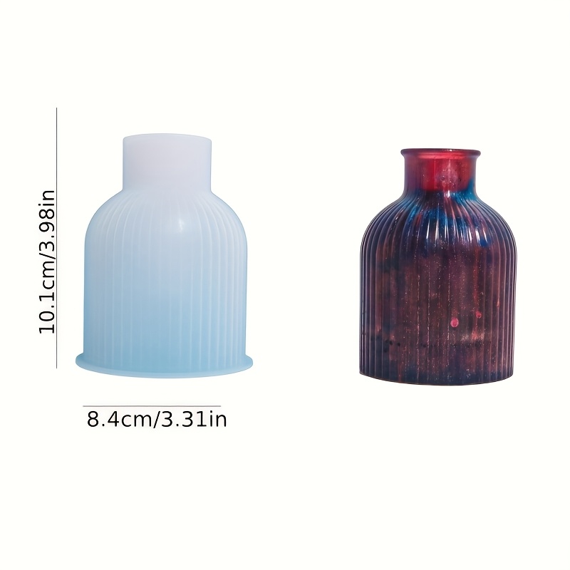 Image of Resin Silicone Striped Vase Mold, Epoxy Resin Gypsum Concrete Vase Mold, Resin Gypsum Vase Mold, Craft Vase Mold, Pen Holder Mold Home Decoration, Desktop Storage Silicone Mold