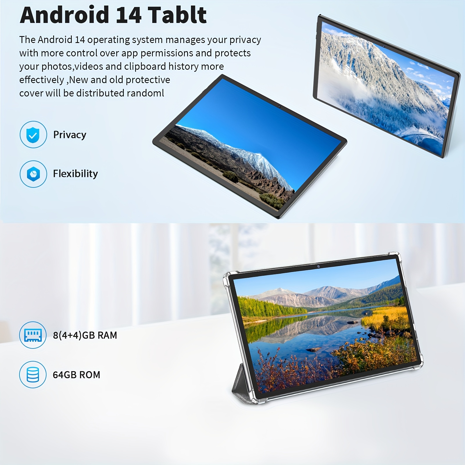 10.1インチタブレット 保護ケース付き 64gbストレージ 拡張4gb+