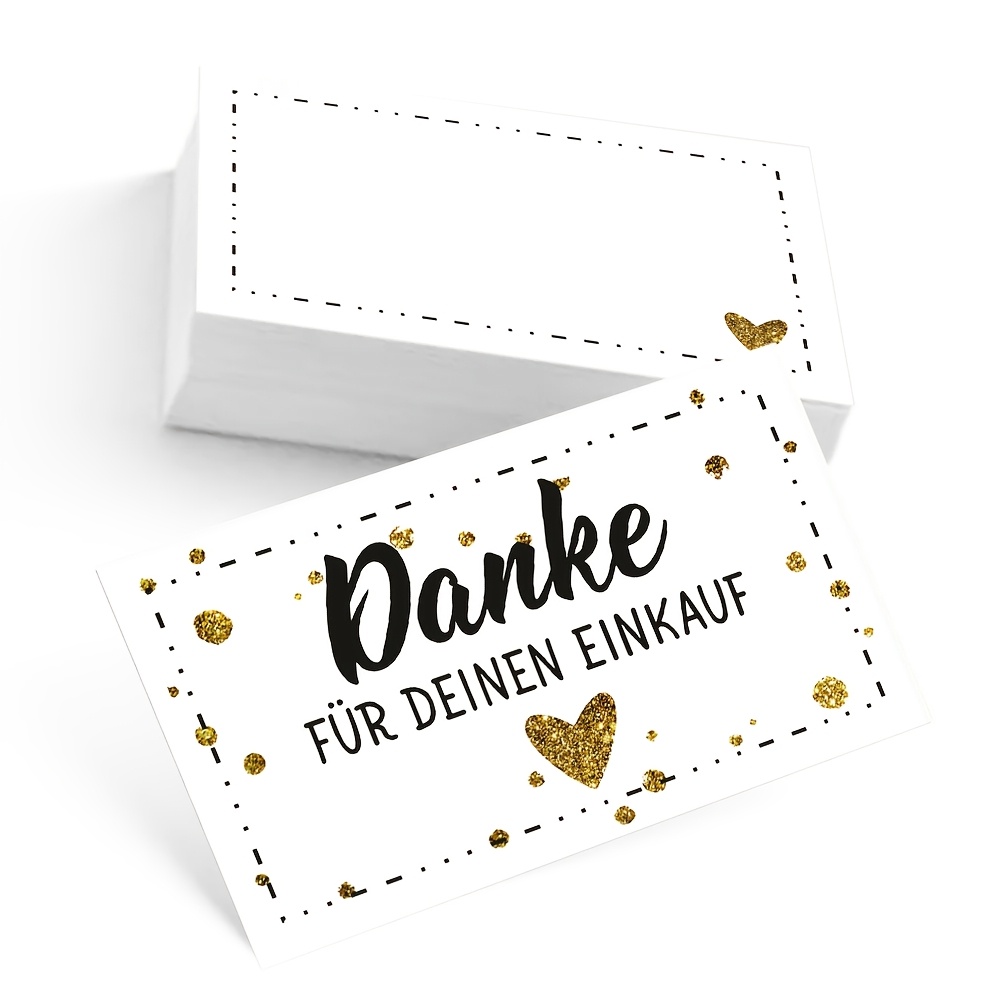 Thank You For Your Purchase - German Thank You Card With Golden Accents, Ins-style, E-commerce Packaging Accessory, Customer Message Card