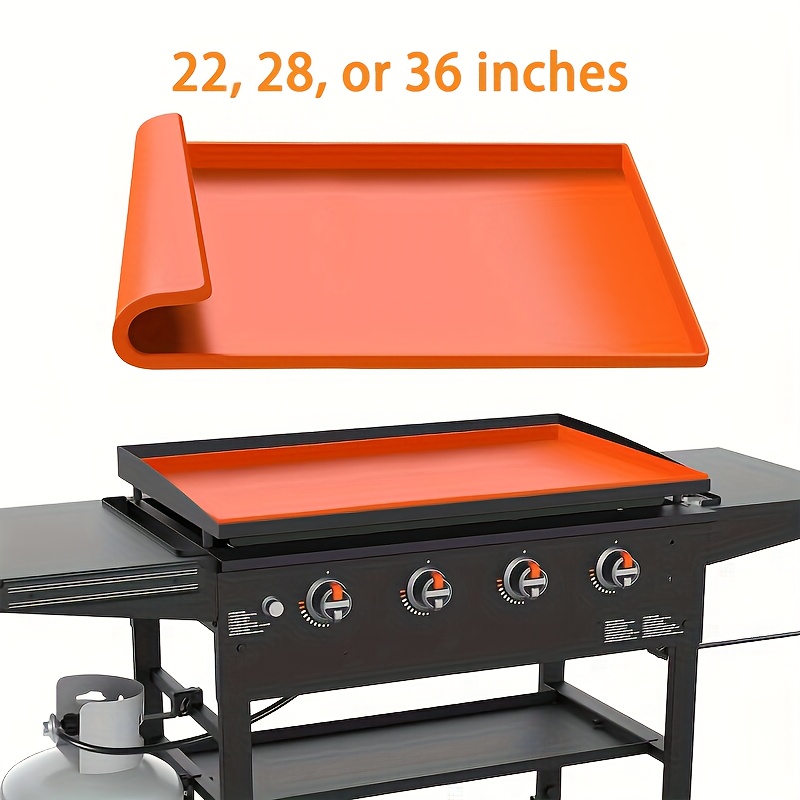 TEMU Cover Mat Heavy Duty Silicone Griddle Protector For 22 28 36 Inch Reusable Bbq Accessory Baking Tool Rust Insect Leaf Proof Edge Protector‌