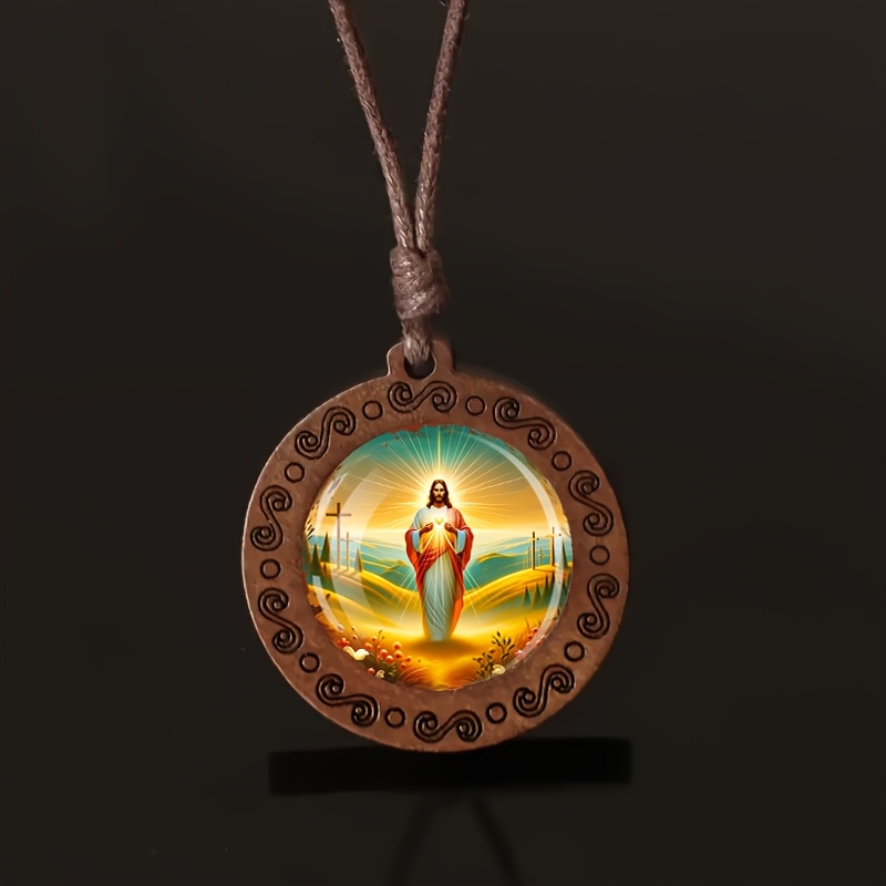 Holy Divine Love Light Wooden Necklace