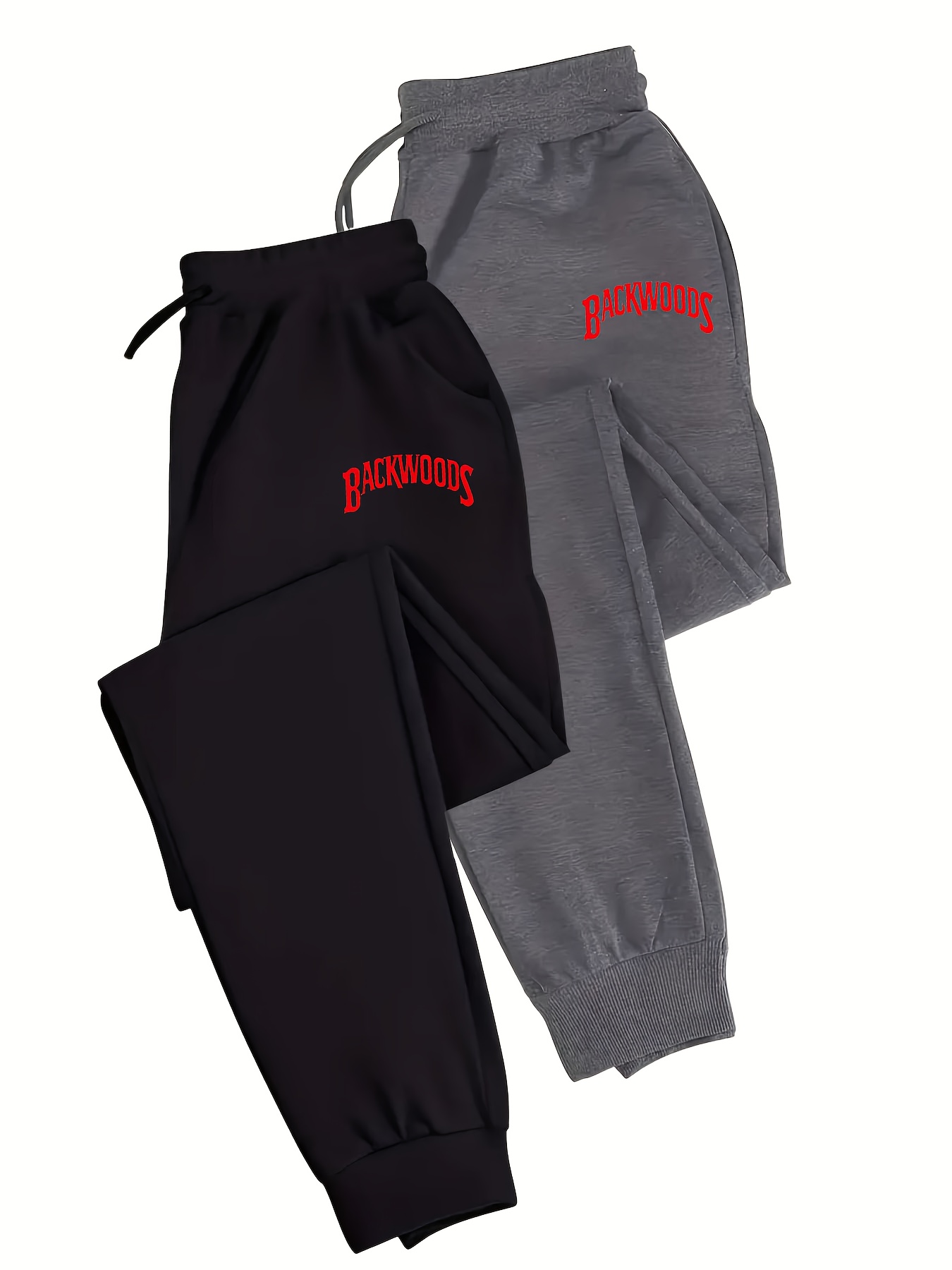 Set of 2 - Men'S Casual Sports Long Pants with Drawstring Design, Featuring Geometric Pattern Prints, Made from 100%, Fitted, Cool And Breathable, Suitable for All Seasons, Running Activities, Sportswear, And Festive Parties