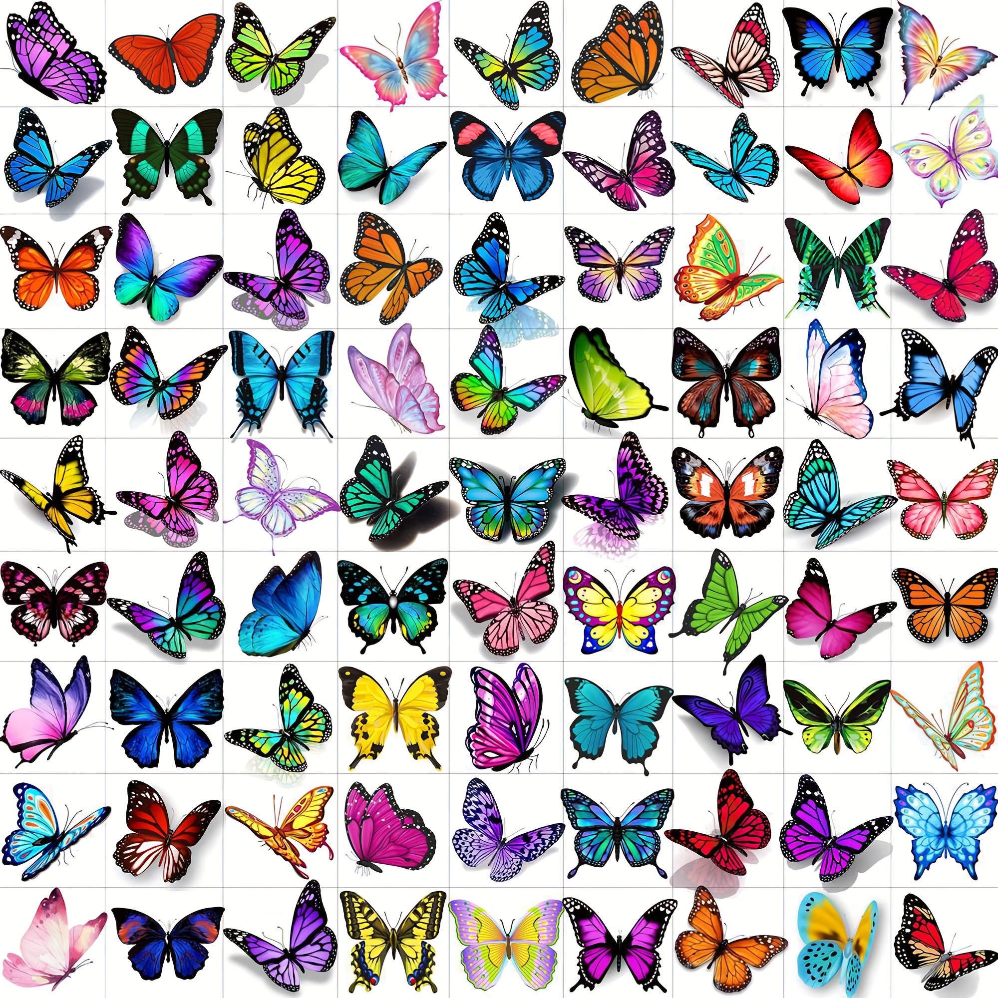 TEMU 81pcs Colorful Temporary Tattoos For Women, Watercolor Small 3d Long Lasting Temp Tattoo Sticker For Face Arm, Fake Tattoos That Look Real And
