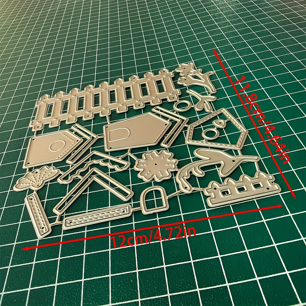 TEMU 1pc Birdhouses And Fences Metal Cutting Mold, Suitable For Photo Album Production, Handicrafts, Diy Relief Templates, Handmade Cards, And Gift