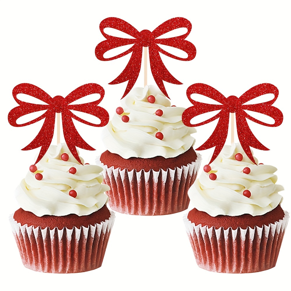 

12pcs Christmas Bowknot - Decorations For Parties & New