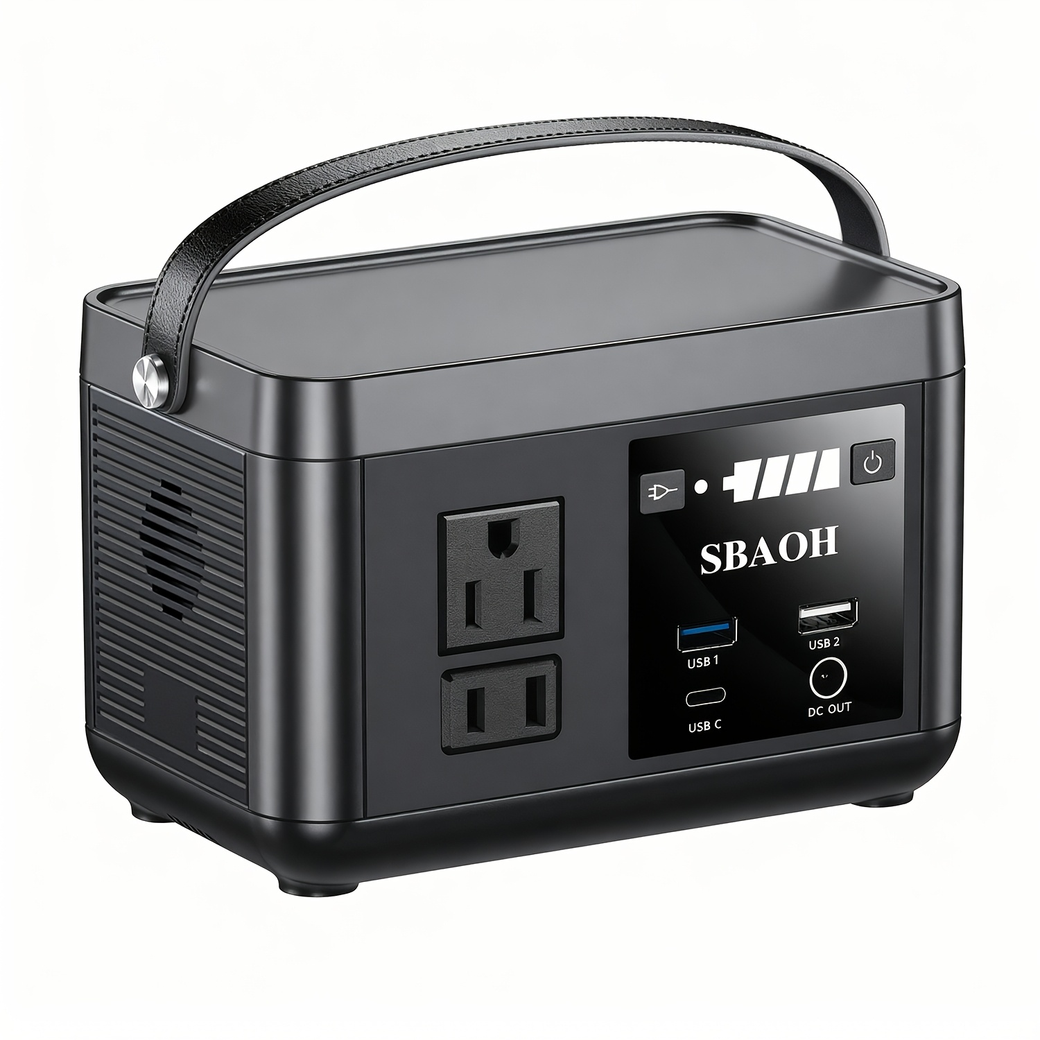 TEMU Sbaoh 80w Versatile Portable Battery Pack, 88.8wh High Capacity Unit, Solar Panel For Effective Charging/ Adjustable Led Light, Emergency Backup