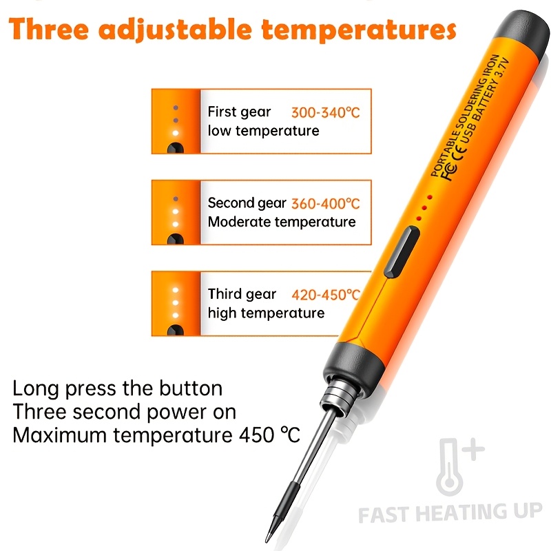 Punta de soldadura de radio USB, pluma de soldar recargable de 8W de bajo voltaje portátil de 5V, mini herramienta doméstica para soldadura manual de bricolaje