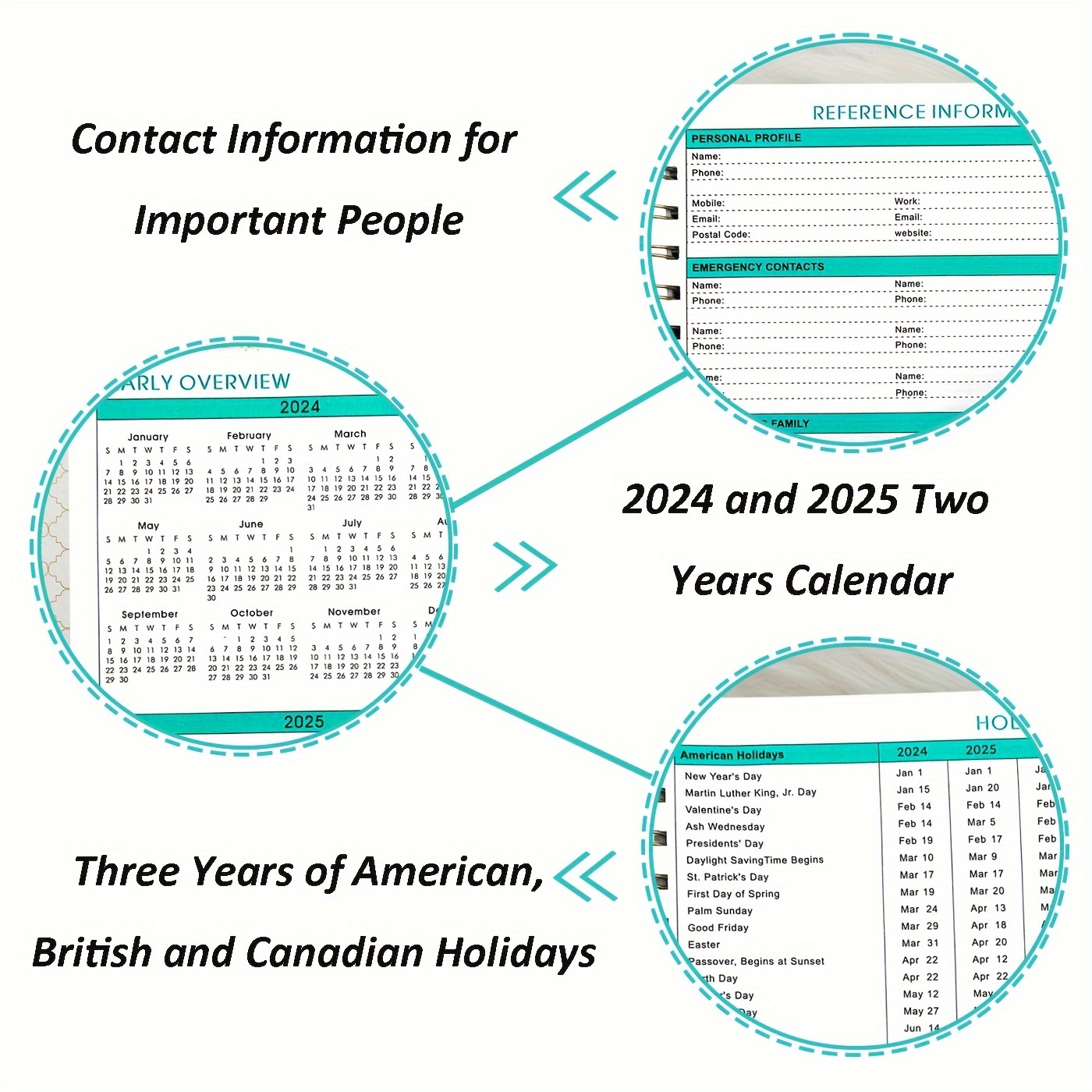 Planner mensile 3 anni 2022-2024: Calendario 36 mesi Planner triennale  2021-2023, taccuino per appuntamenti, agenda mensile, diario (Hardcover)