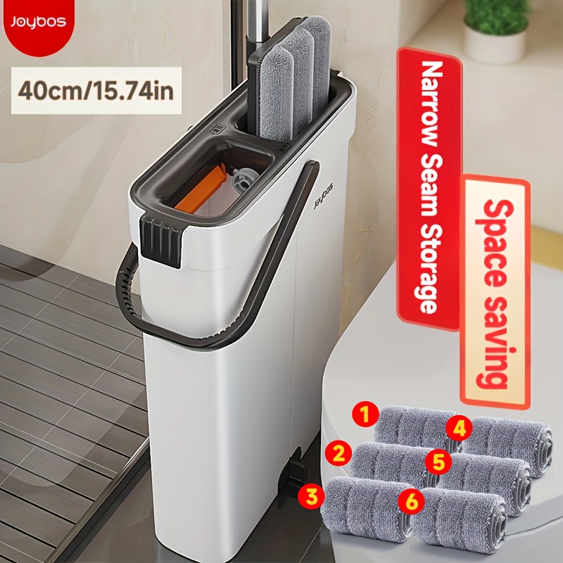 E-shop 1 Set, Wischmopp Eimer-Set mit 6 Pads, Haushaltsbodenreinigungs-Werkzeug, geeignet für Wohnzimmer, Schlafzimmer, Küche, Badezimmer, Toilette,