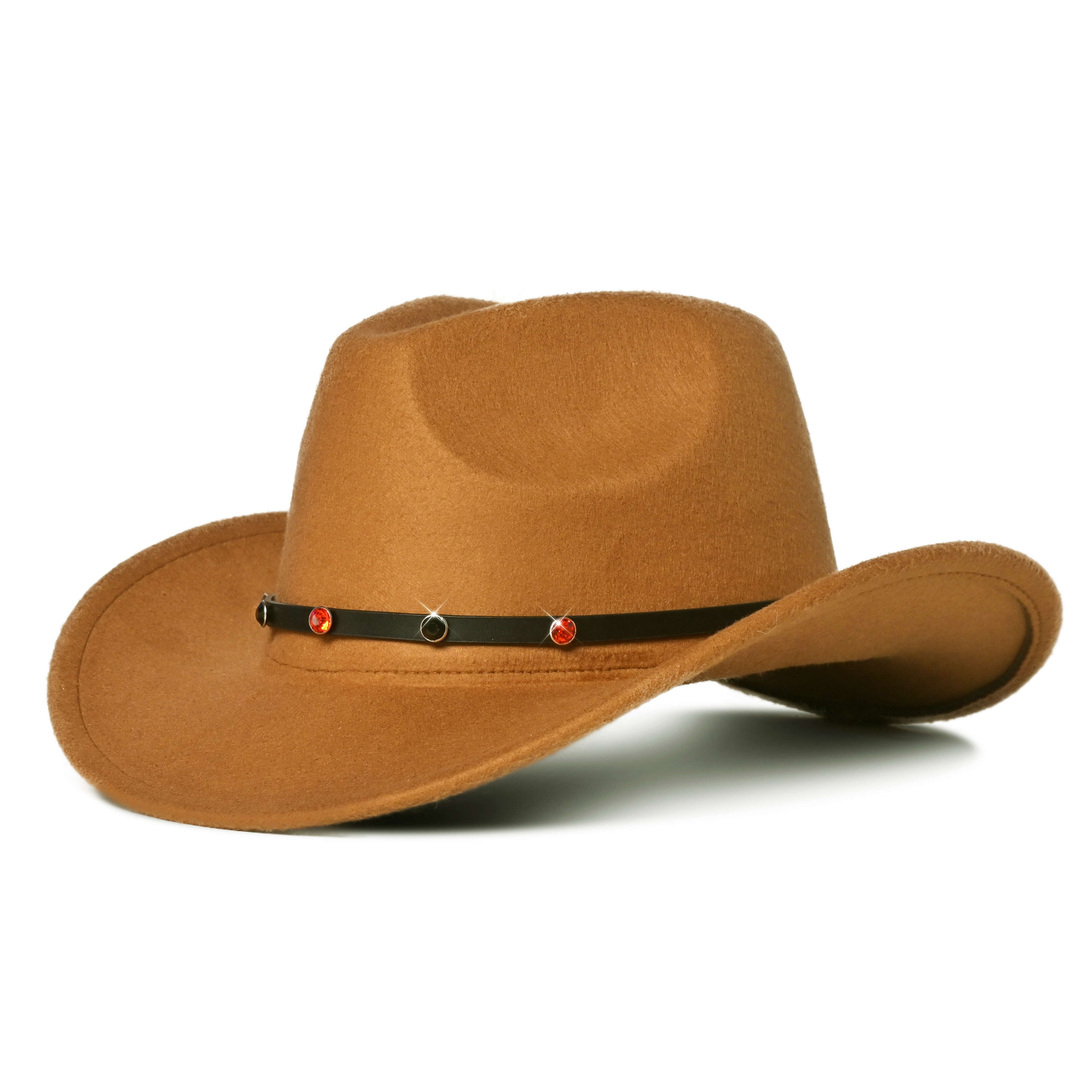 unisex western felt cowboy hat belt diamond accents - Temu  display picture 1