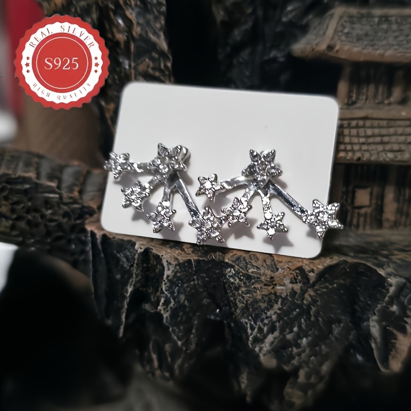 5-Stone Sparkly Star Flower Stud Earrings — Unisex