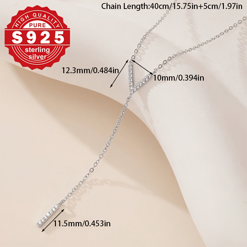 Women's S925 Sterling Silver Y-Shape Necklace