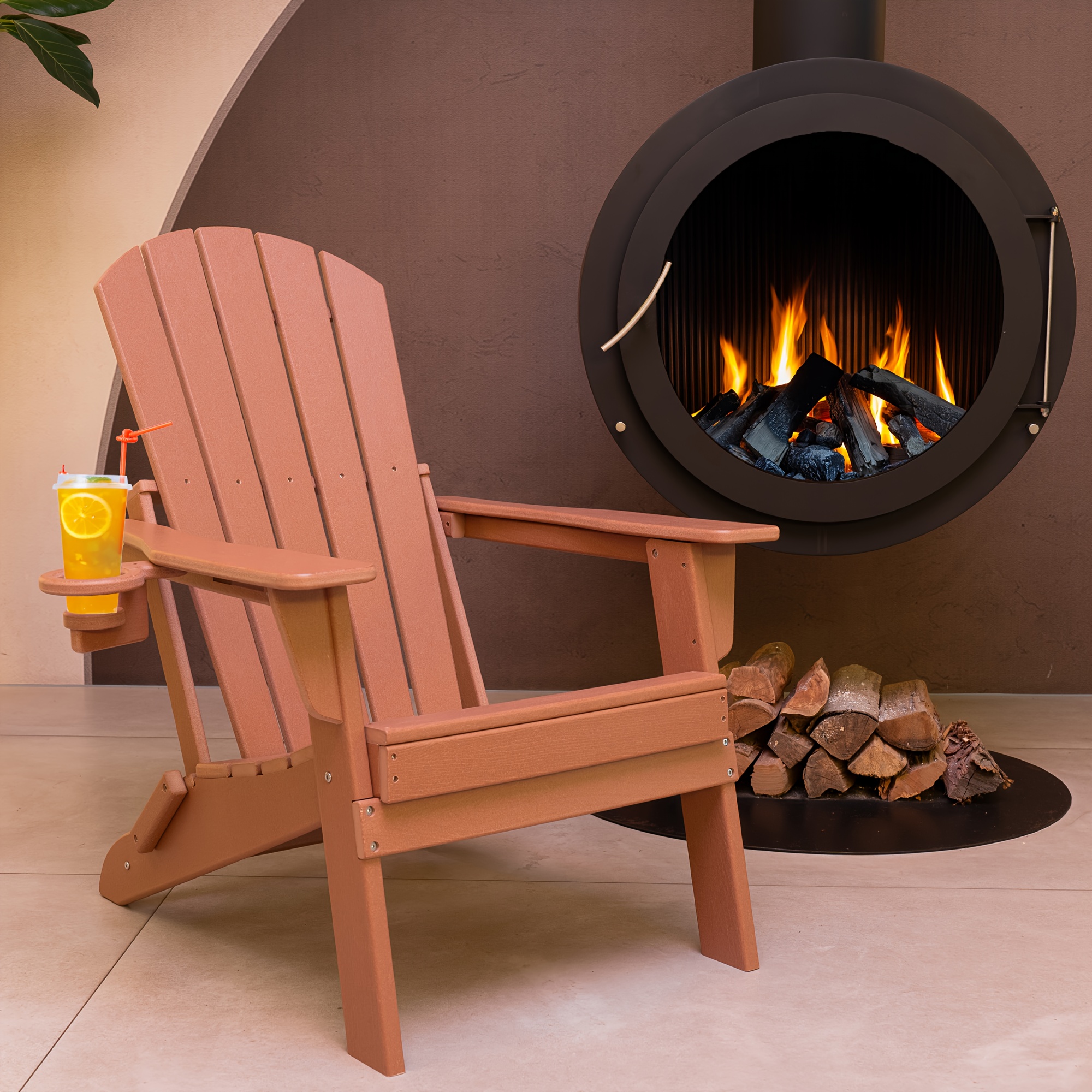 Silla Adirondack de Exterior * en HDPE - Silla Plegable Resistente para  Todo * con Estilo de Mimbre Ancho y de * * (HDPE), Ideal para Piscina -  Mueble de Plástico * para * * y Exteriores, image size:2000x2000