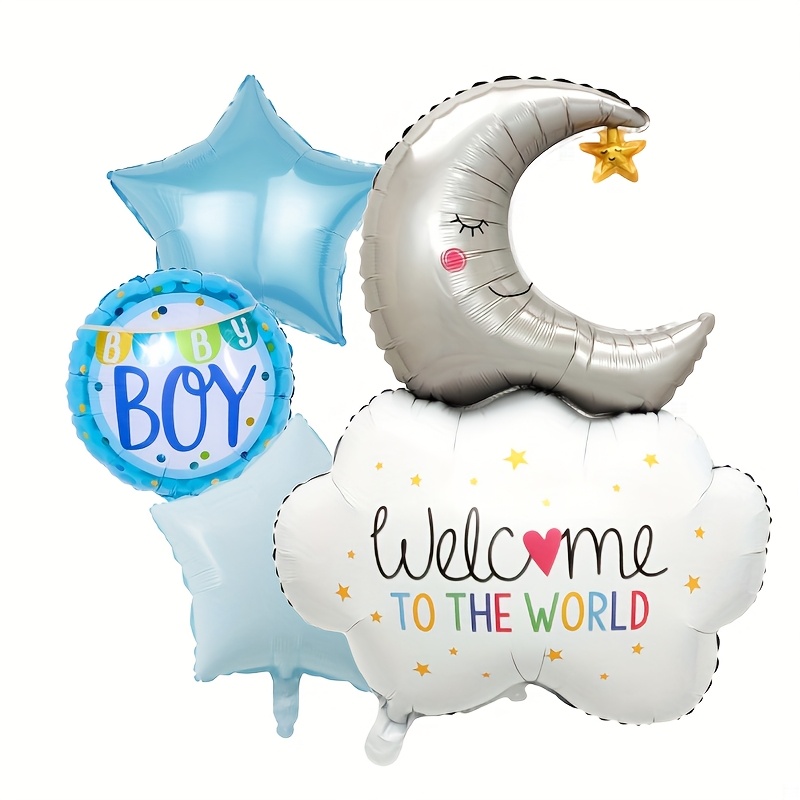 

- Gender Reveal Aluminum Foil Balloon Set , , And Star Balloons.