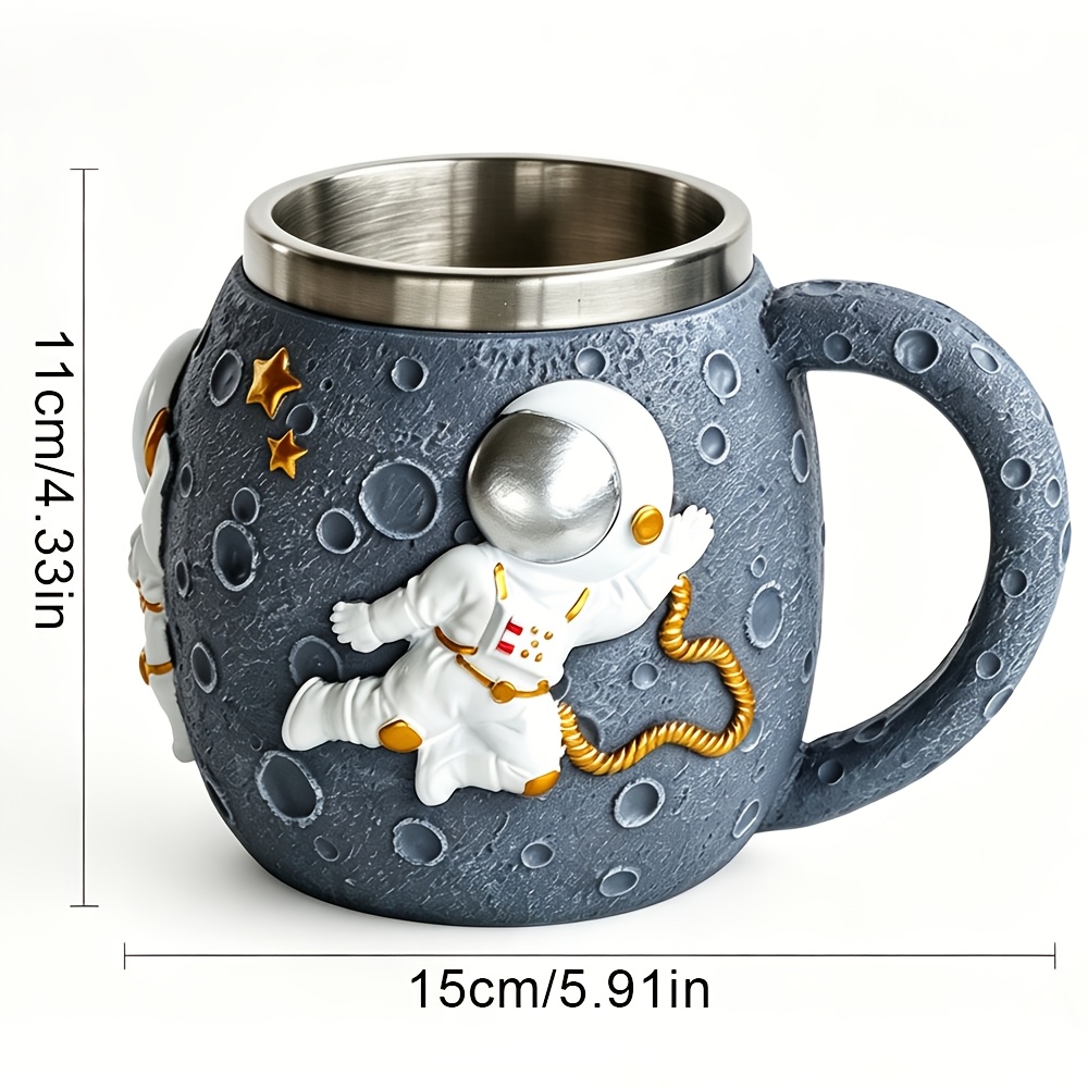1 astronaut   pattern mug stainless steel coffee cup beer mug gift for space enthusiasts Product details 3