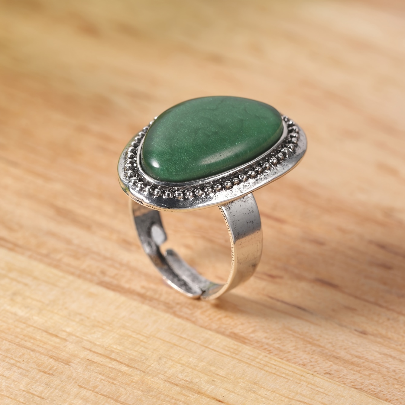 Vintage Boho Oval Resin Ring for Weddings & Parties