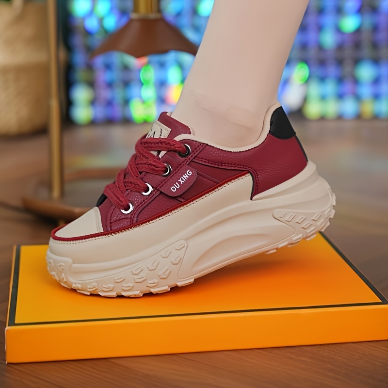 Zapatillas Plataforma Moda Mujeres Entrenadores Bajos Temu