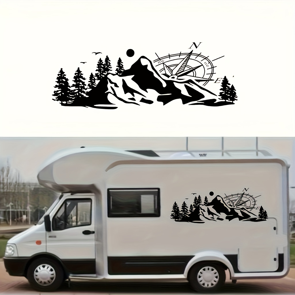 Premium Motorhome Stickers Set Of 3 Mountain Decal Stickers For Motorhome, Camper Van, Or Caravan Windows & Body TootsieToy Diecast Motorhomes/Campers