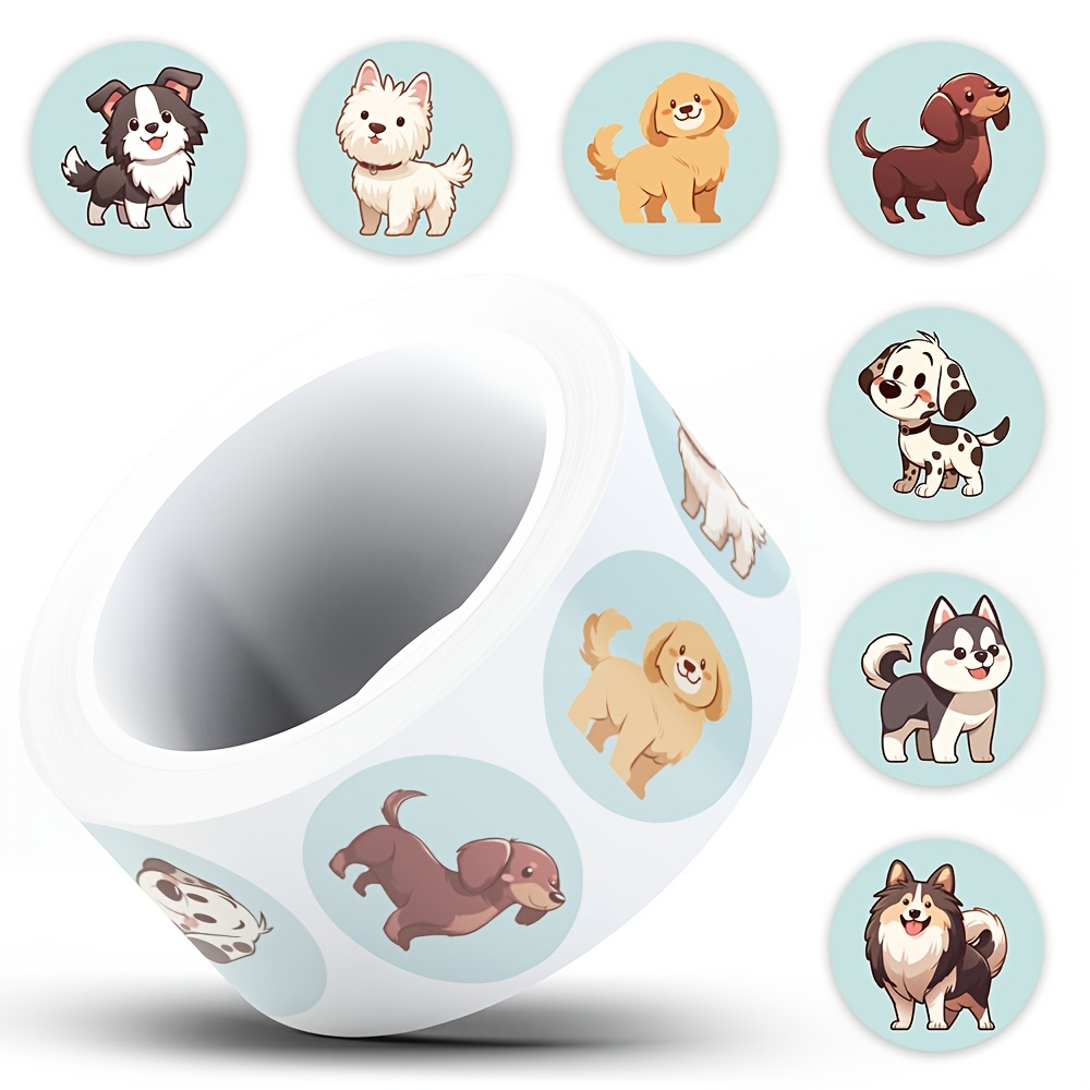 500pcs Adorable Cartoon Puppy Stickers, Pvc, Decorating Laptops, Helmets & Gift Cards - Ideal For Teens & Adults