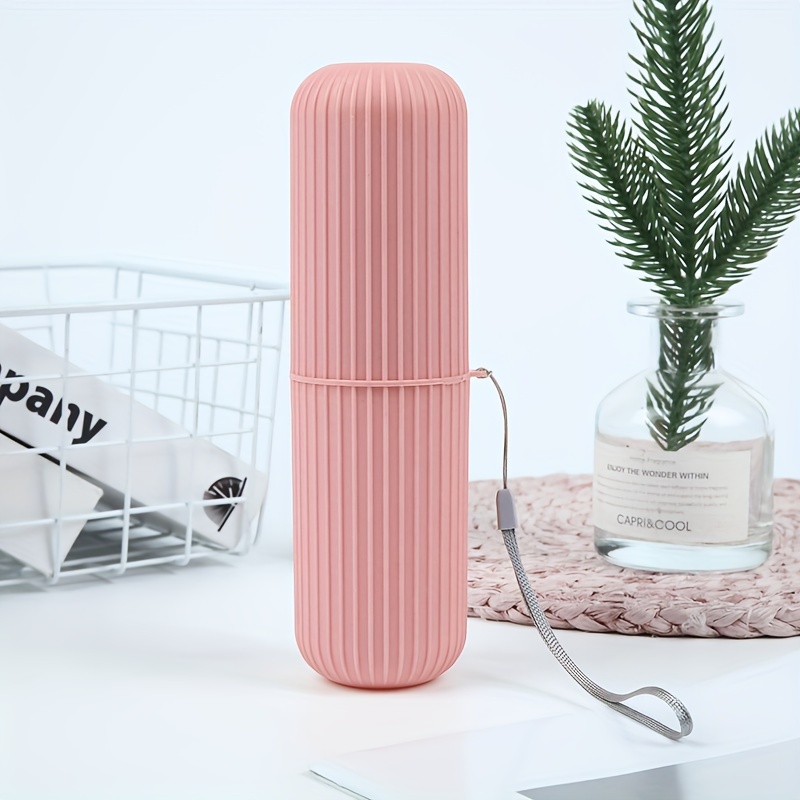 TEMU 1 Portable Travel Toothbrush Storage Box, Covered Mouthwash Cup, Toothpaste, Toothbrush Storage Box, Travel Essential Mouthwash Cup