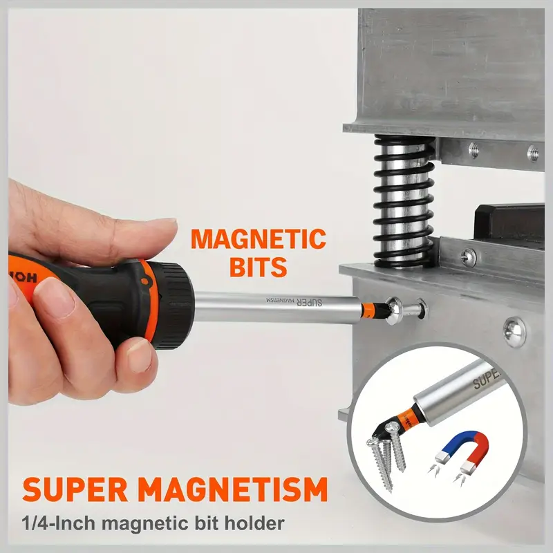 14 in 1 magnetic ratcheting screwdriver bit set with 1 4 bit holder phillips slotted square torx hex bits for garage and daily repairs Product details 7