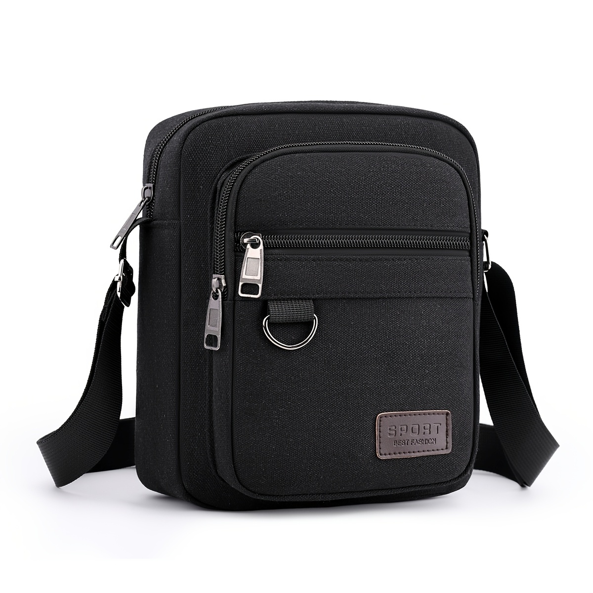 TEMU Bandolera pequeña para hombre de tela Oxford, bolso de multicolor duradero de múltiples bolsillos para deportes informales y uso diario