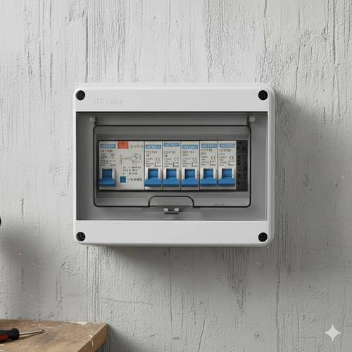 5 circuit electrical distribution box abs plastic with transparent window and din rail suitable for indoor electrical installation industrial and home