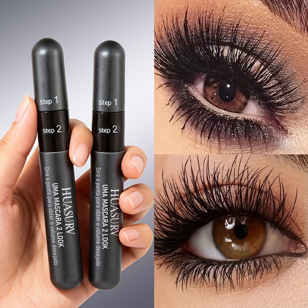 mascara 2-en-1 allongeant et volumisant, recourbement longue tenue,   à leau, facile à utiliser, convient aux débutantes et au maquillage de soirée [achetez-en un, obtenez-en un gratuitement][guide des cadeaux de la saint-valentin][cadeaux pour filles]