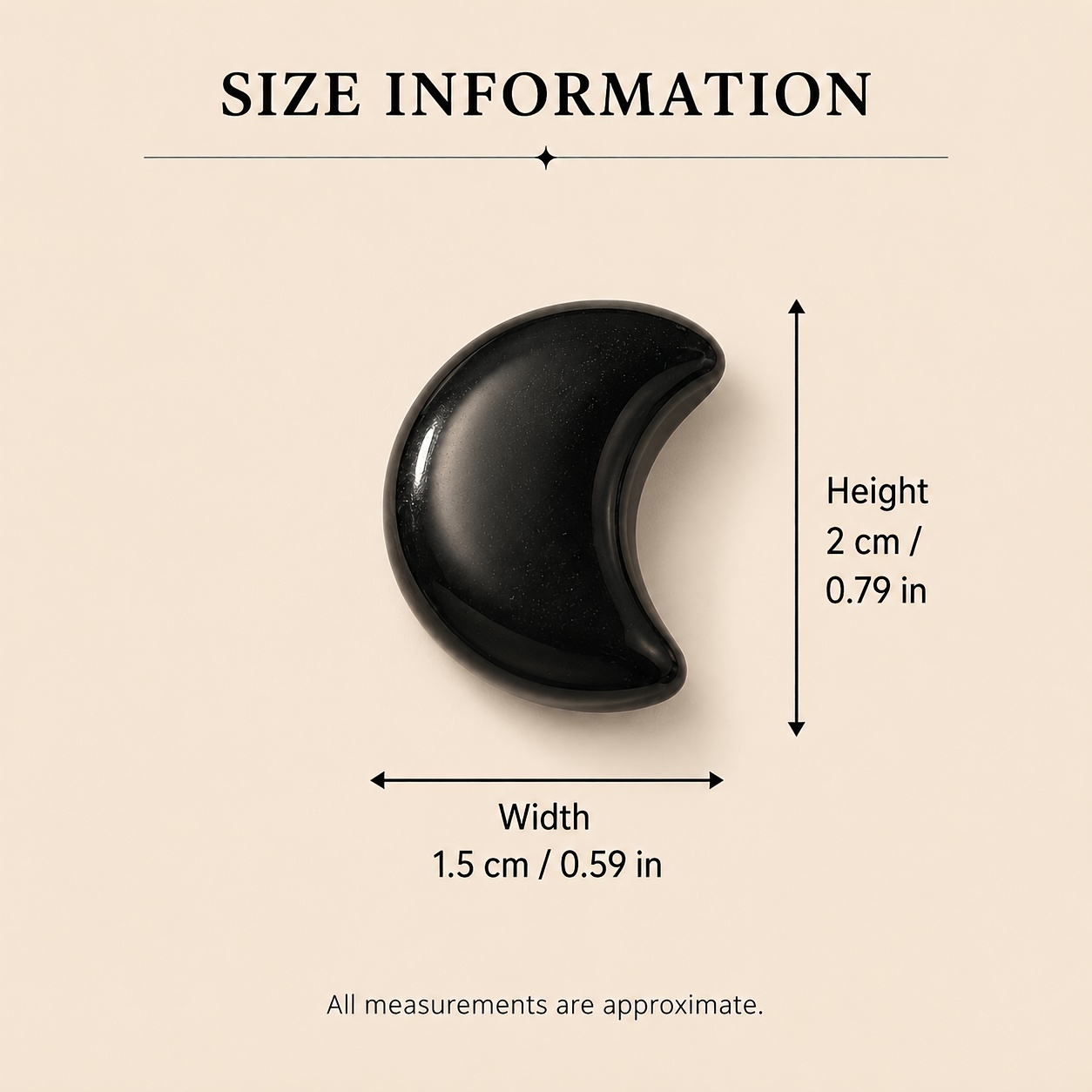 20mm Black Obsidian Crescent Moon Polished Stones for Crafts