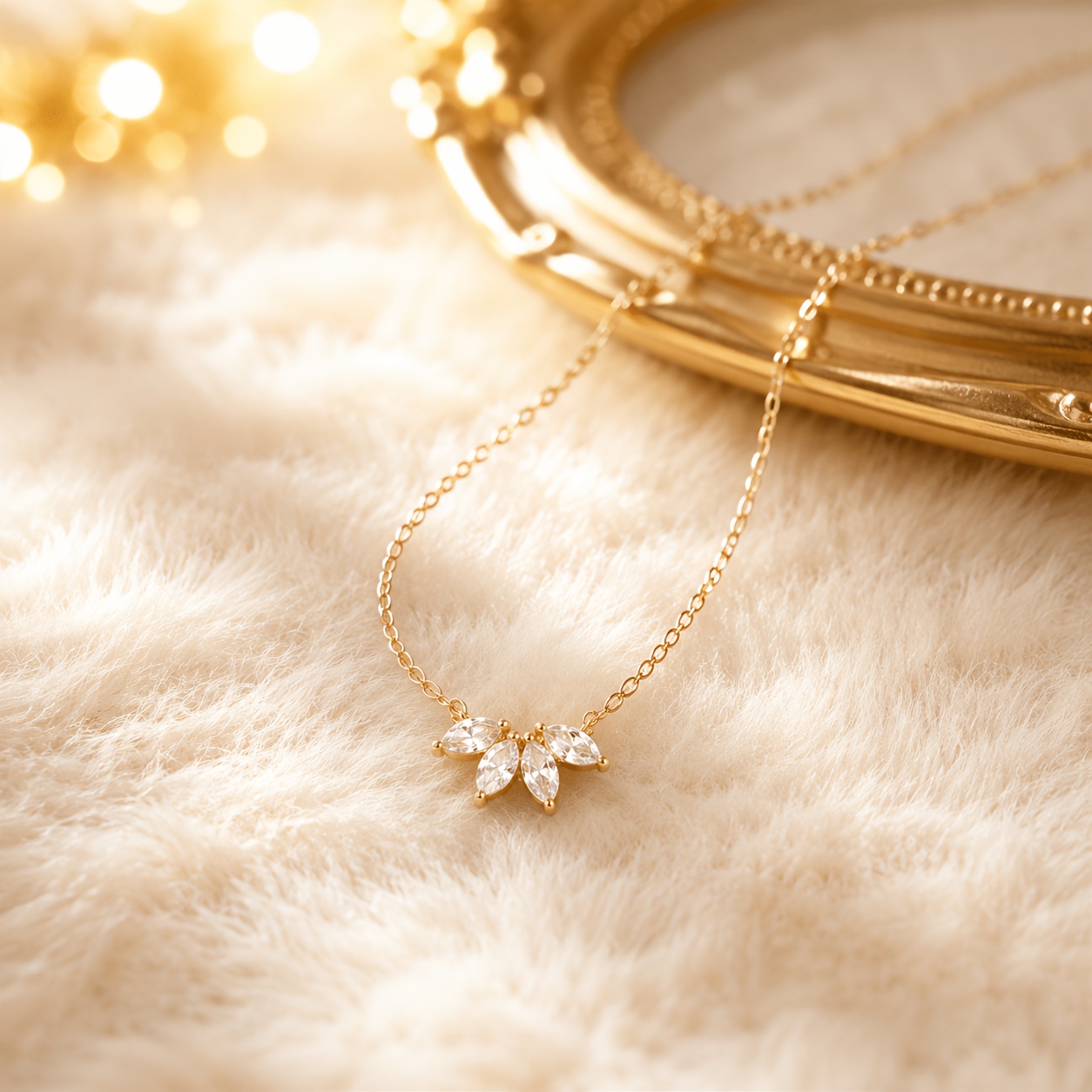 ZCNC 304 Stainless Steel 18K Gold-Plated Women's Necklace, Exquisite Leaf Pendant Choker, Hypoallergenic Waterproof Minimalist Necklace, Suitable for Daily Wear, Birthday & Anniversary Jewelry Gift