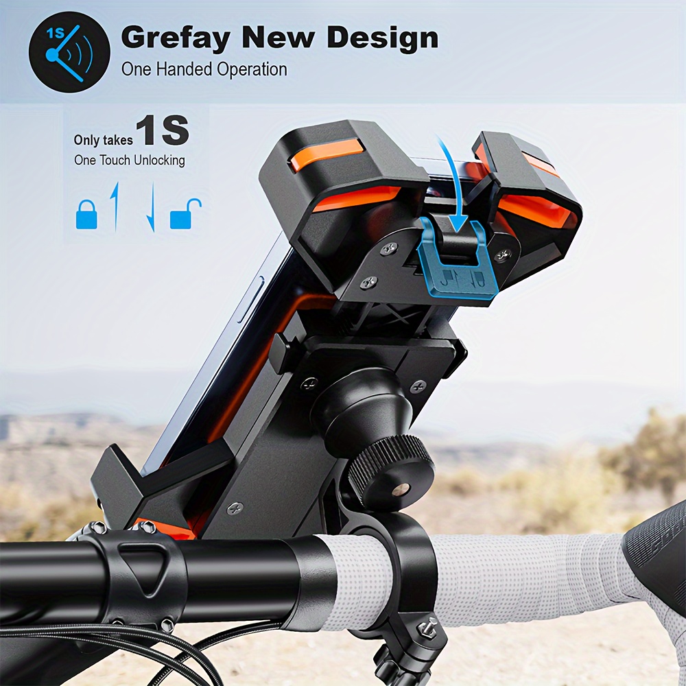 1pc motorcycle phone holder suitable for any smartphone universal bicycle motorcycle scooter and other car handles can rotate and adjust 360 details 3