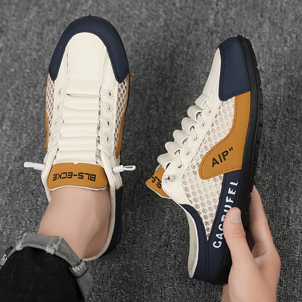 Men's Slip On Breathable Non Slip Casual Shoes, Summer Block Slippers For Outdoor Walking Camping Casual Activities