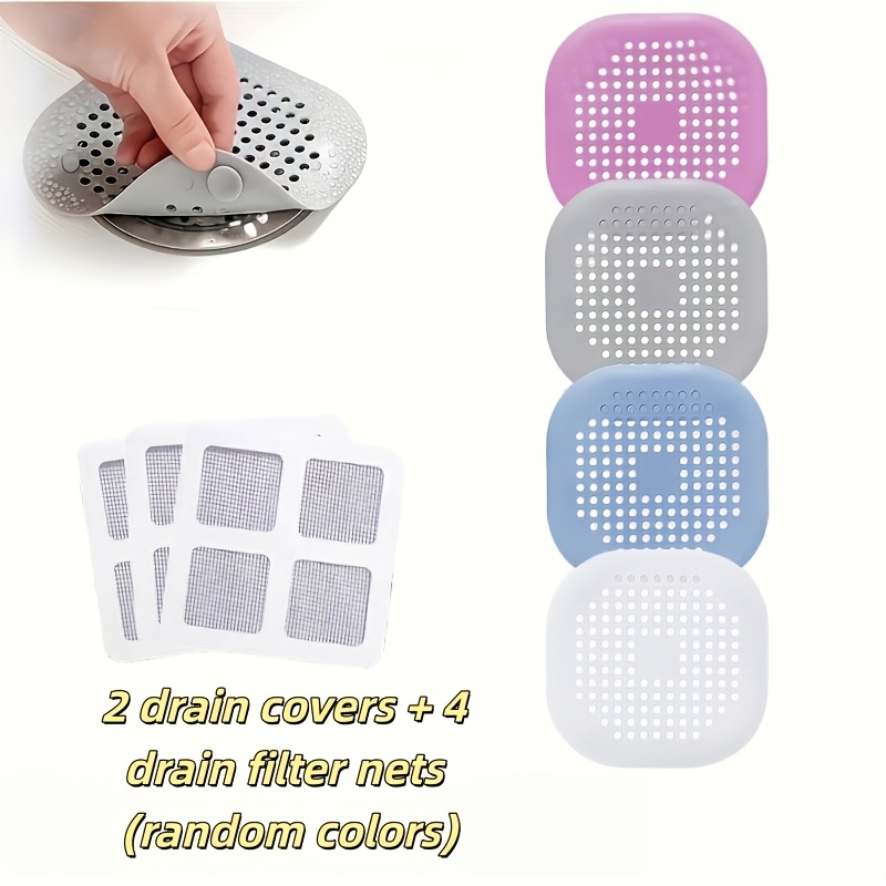 TEMU Lot de 6 Filtres de Vidange -Bouchage de Couleur Aléatoire, Couvercle de Vidange pour Baignoire et Douche, Convient pour Cuisine, Évier de Salle