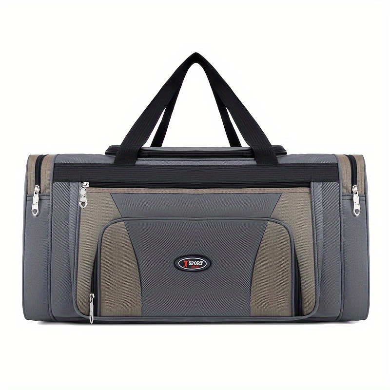 E-shop Große Tragetasche/Handtasche, einteilige einfarbige Nylon-Reisetasche mit Reißverschluss großem Fassungsvermögen, verstellbarer Schultergurt für