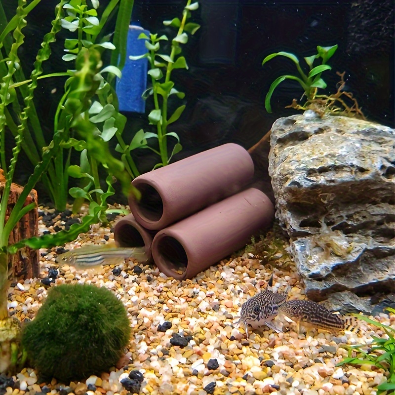 10-Pack Mini Clay Shrimp Caves - Small Hiding Tubes For Nano Aquariums, White