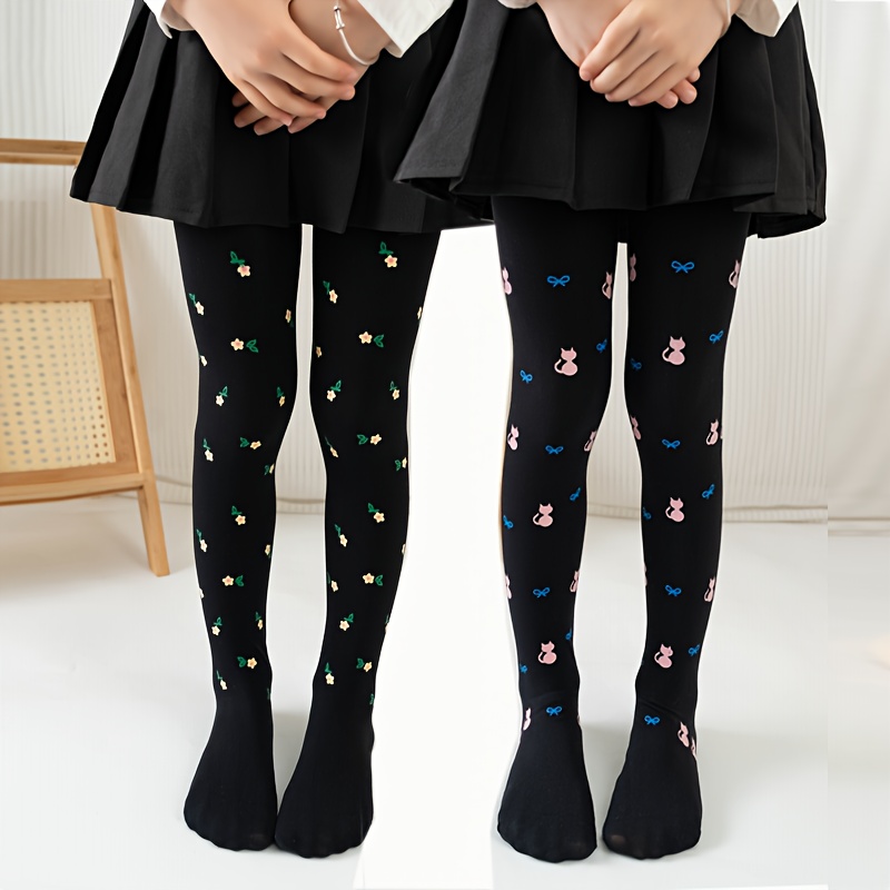 Image of 2pcs Girls' Tights, Children's Leggings, , Slim Fit, Versatile, Cute,fall And Winter Clothes