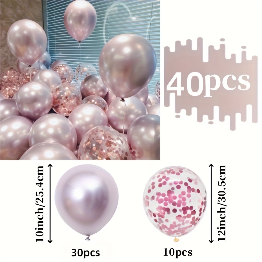 TEMU Lot de 40 ballons en latex à poudre métallisée, adaptés pour les anniversaires, , célébrations du An, anniversaires de mariage, décorations de